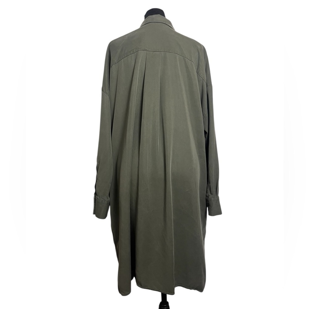 COS Army Green Minimalist Shirt Dress Tunic Size 44 US 12 - Picture 8 of 12